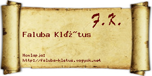 Faluba Klétus névjegykártya